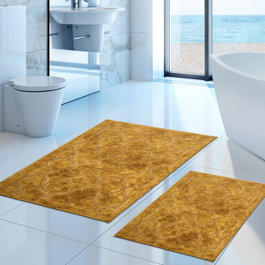 Mijölnir Juego de alfombrillas de baño de algodón amarillo